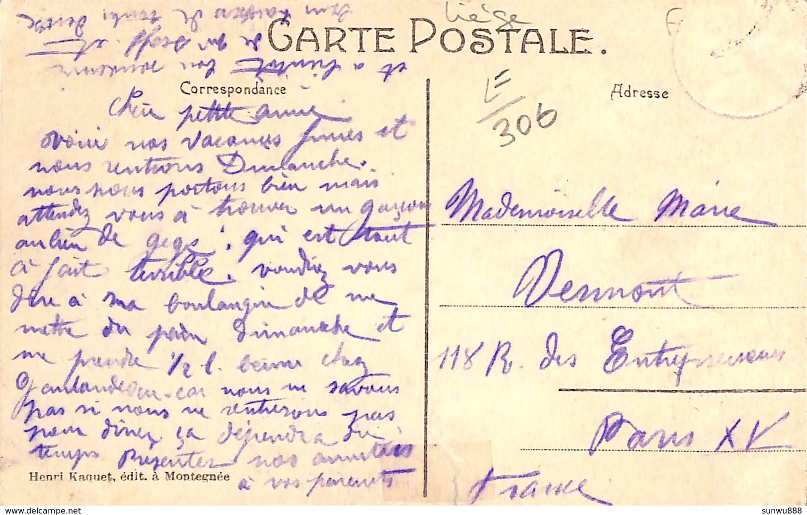 Houtain St-Siméon - La Poste (animée, 1908..adhésif) - Oupeye