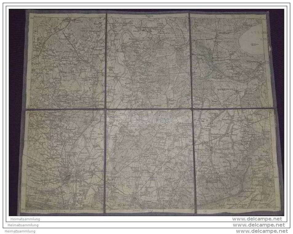 Königreich Preussen - Kreis Minden Stolzenau Hannover Neustadt Springe 1914 30cm X 37cm Auf Leinen - Maps Of The World