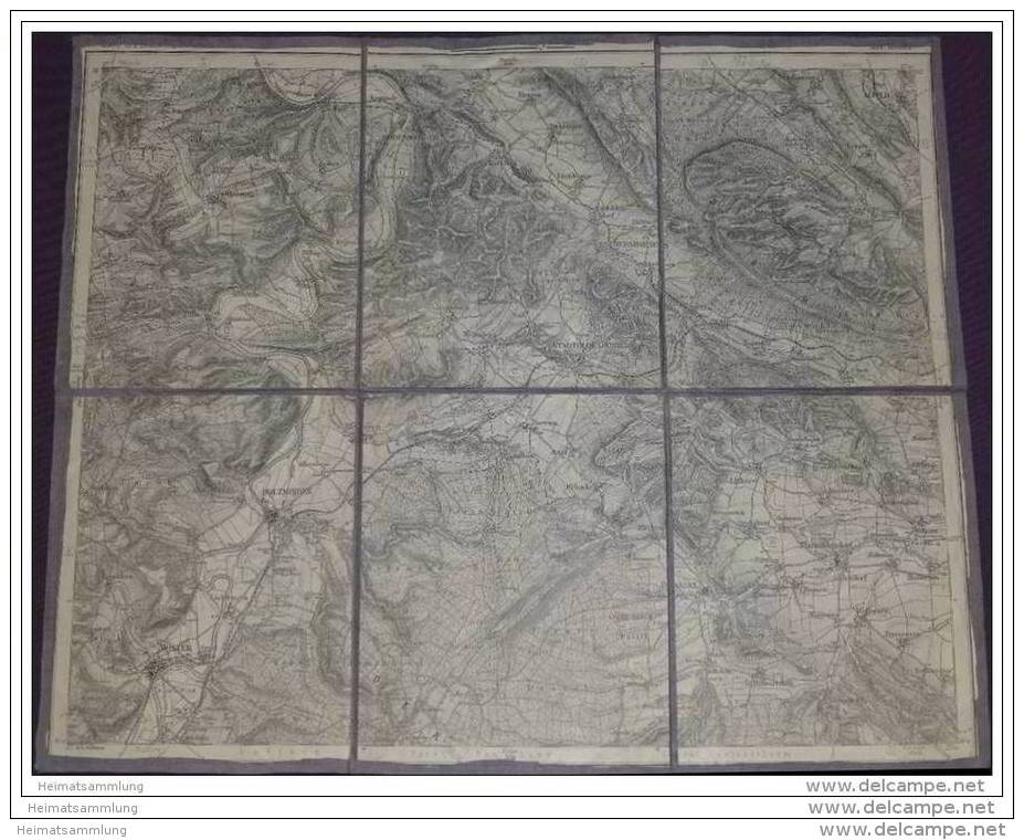 Königreich Preussen - Kreis Höxter Hameln Alfeld Einbeck Unslar 1914 30cm X 37cm Auf Leinen 1:100 000 - Landkarten