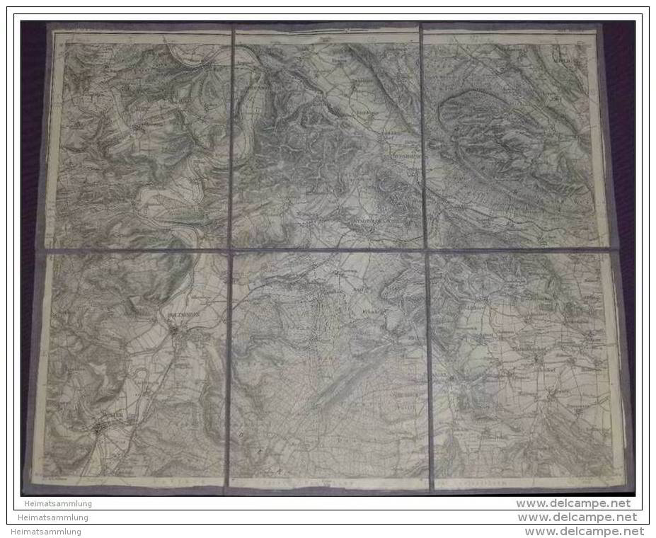 Königreich Preussen - Kreis Höxter Hameln Alfeld Einbeck Unslar 1914 30cm X 37cm Auf Leinen 1:100 000 - Wereldkaarten