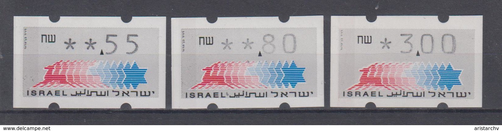 ISRAEL 1990 KLUSSENDORF ATM 0.55 0.80 3 SHEKELS - Franking Labels