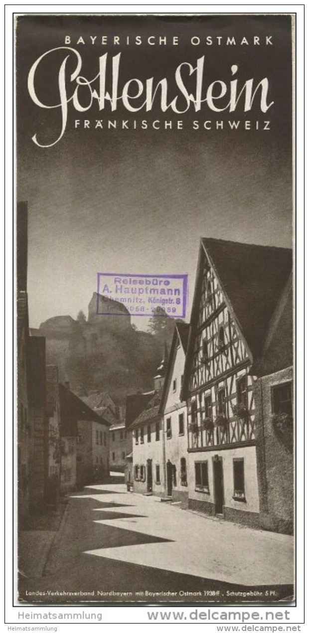 Pottenstein 1938 - Faltblatt Mit 10 Abbildungen - Beiliegend Wohnungsliste - Reiseprospekte