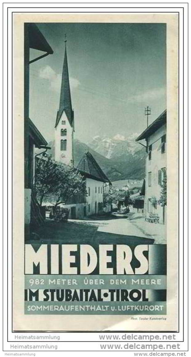 Österreich - Mieders - Stubaital 30er Jahre - Faltblatt Mit 7 Abbildungen - Reiseprospekte