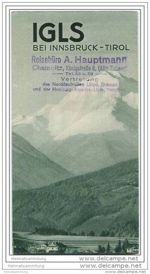 Österreich - Igls 30er Jahre - Faltblatt Mit 10 Abbildungen - Hotel- Gaststätten- Und Privatwohnungsverzeichnis - Reiseprospekte