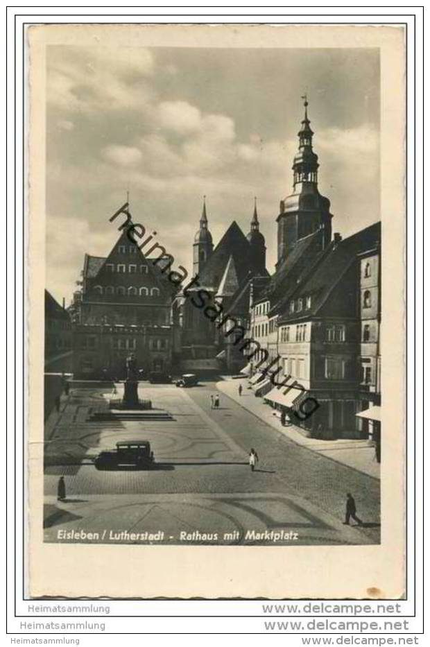 Lutherstadt Eisleben - Rathaus Mit Marktplatz - Foto-AK - Eisleben