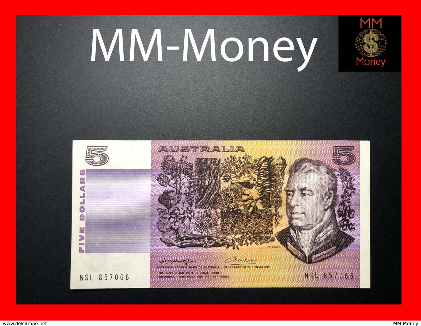 AUSTRALIA 5 $  1976 P. 44 B  Sig. Knight - Wheeler  VF \ XF     [MM-Money] - 1974-94 Australia Reserve Bank (paper Notes)