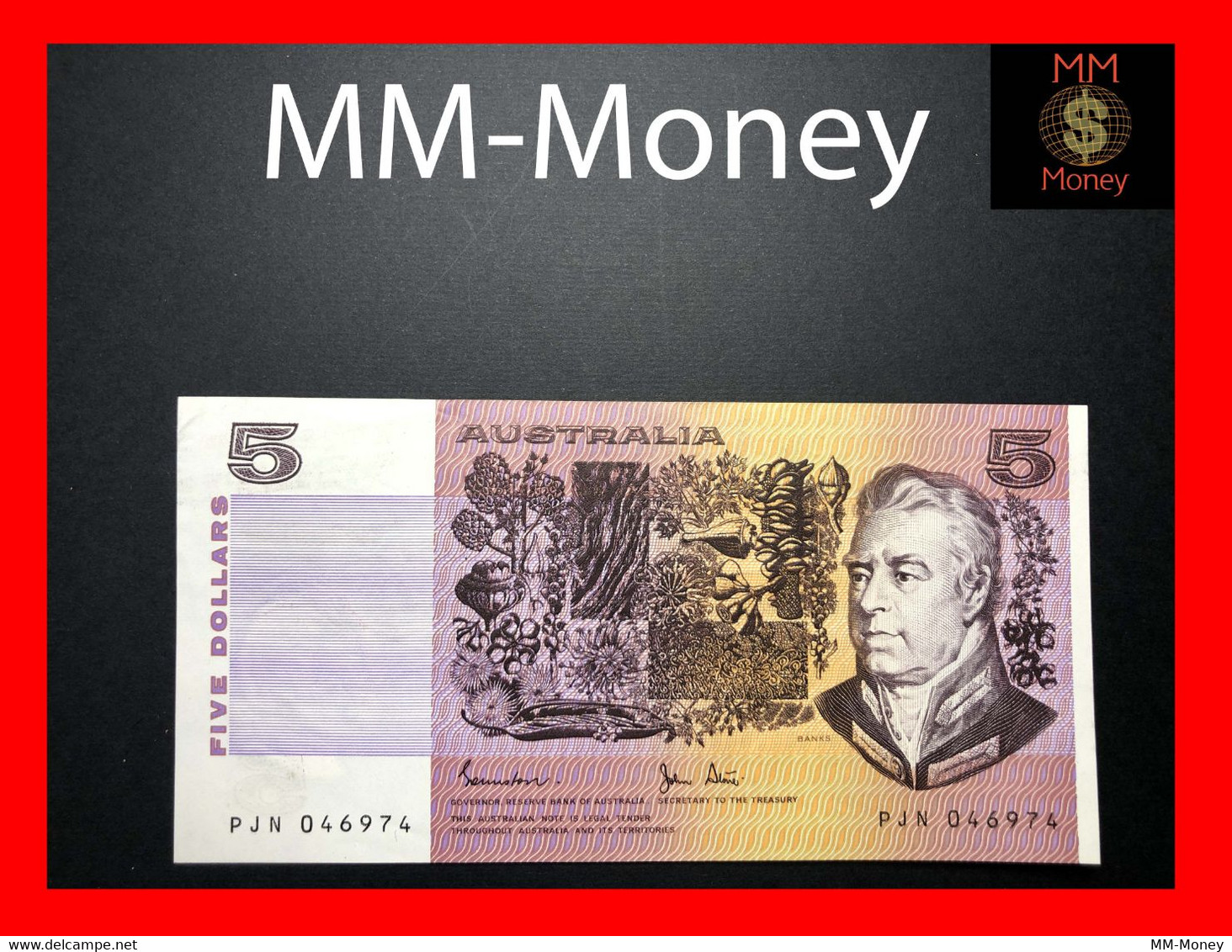 AUSTRALIA 5 $ 1983 P. 44 G  Sig. Johnston - Stone  VF \ XF     [MM-Money] - 1974-94 Australia Reserve Bank (Banknoten Aus Papier)