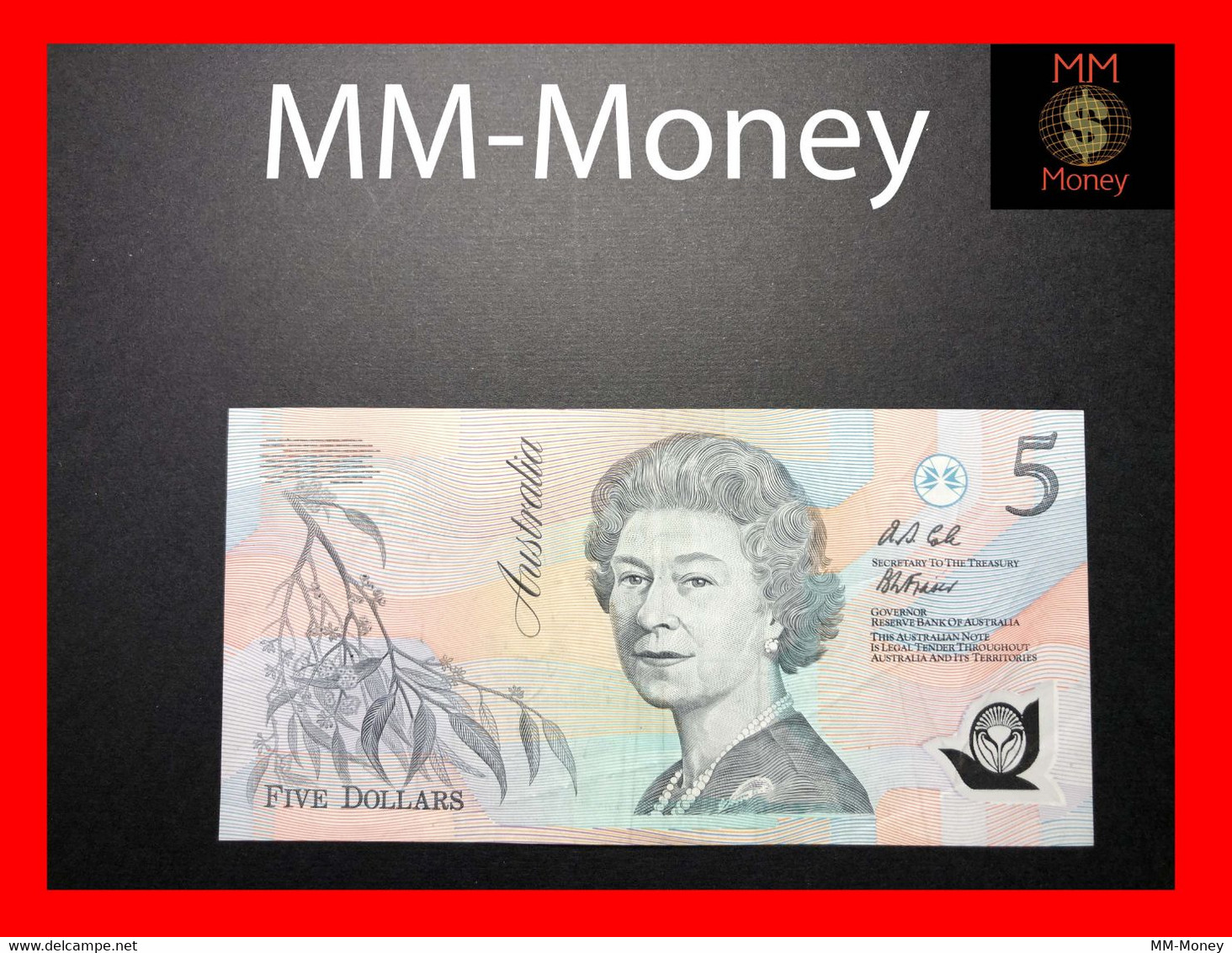 AUSTRALIA 5 $ 1992 P. 50 A  Polymer  Sig.  Fraser - Cole  VF   [MM-Money] - 1992-2001 (polymer Notes)