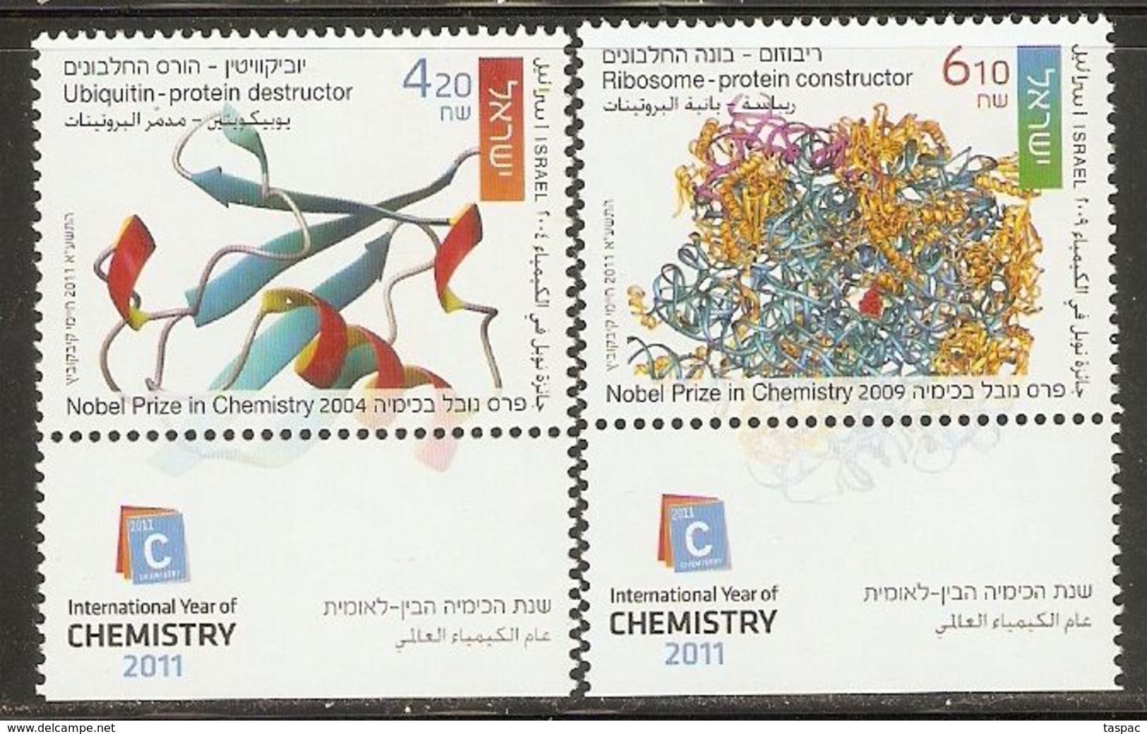 Israel 2011 Mi# 2182-2183 ** MNH - With Tabs - International Day Of Chemistry - Neufs (avec Tabs)