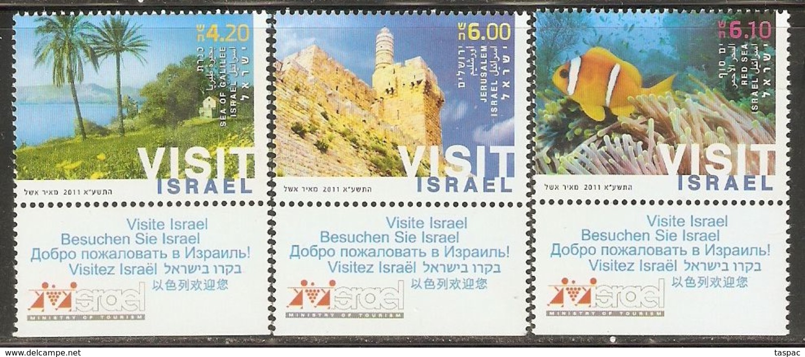 Israel 2011 Mi# 2202-2204 ** MNH - With Tabs - Tourism - Neufs (avec Tabs)