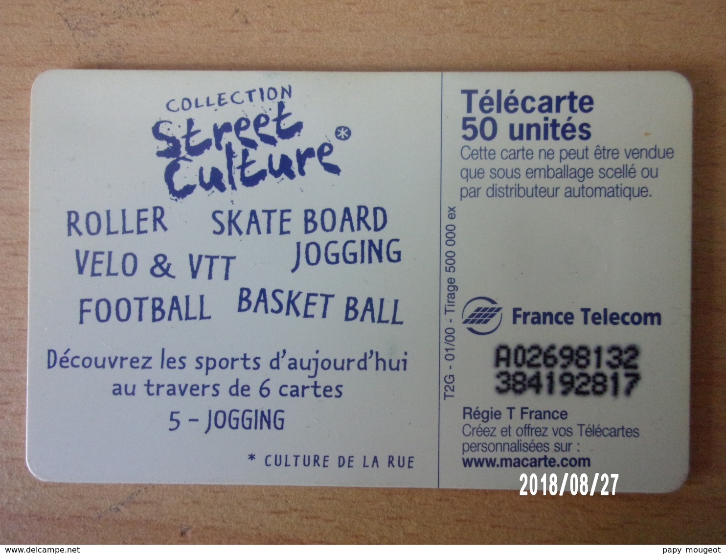 F1028 Culture De La Rue - 5 Jogging 50U S03 01/00 - 2000