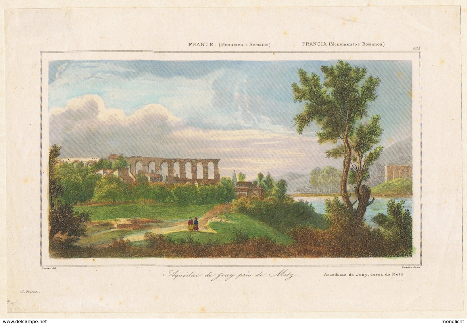 Aquéduc De Jouy Près De Metz. Acueducto De Jouy, Cerca De Metz. Stahlstich, Félix Danvin. - Stiche & Gravuren