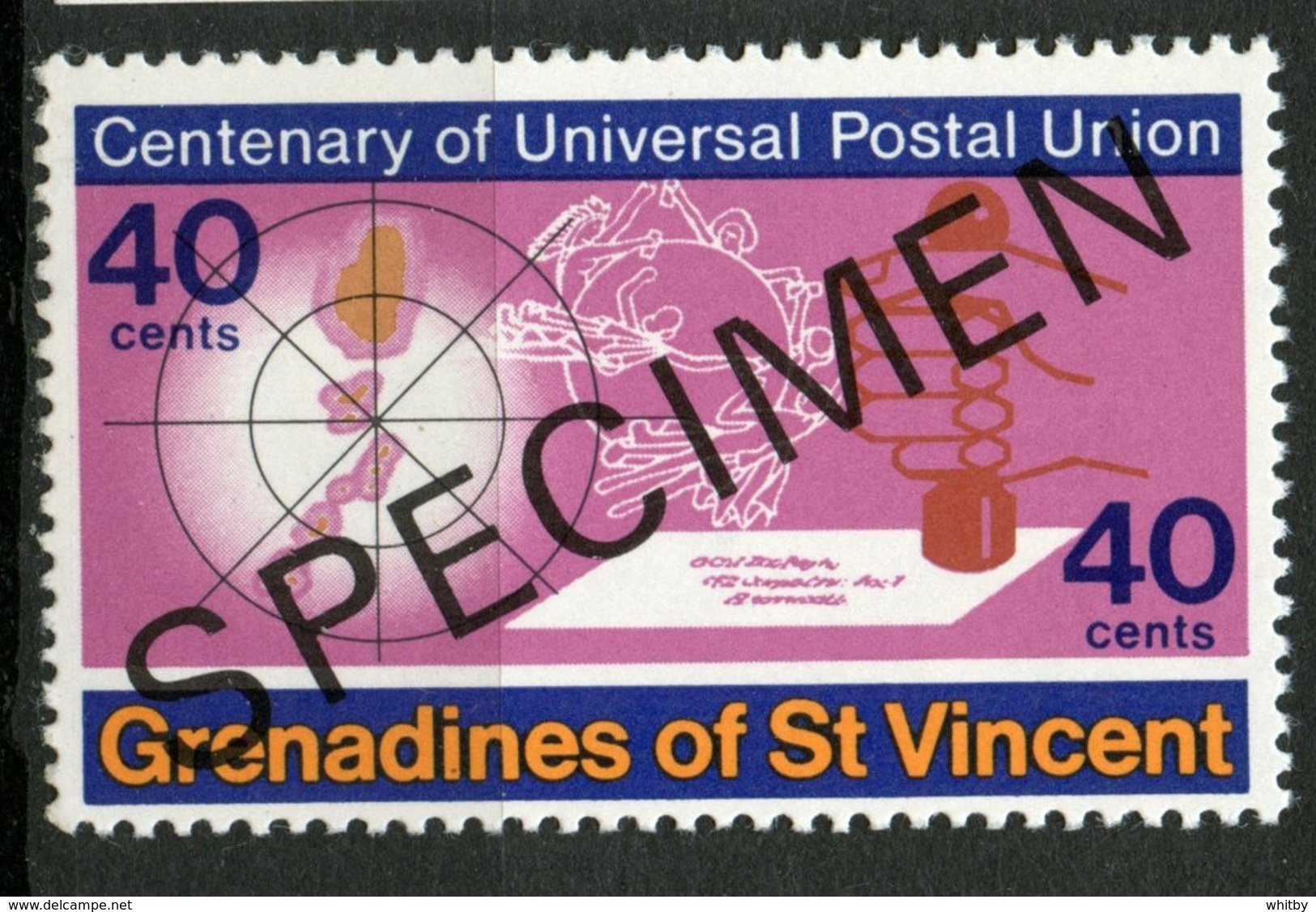 St. Vincent & Grenadines 1974 40C UPU Issue #27  MNH Specimen Overprint - St.Vincent & Grenadines