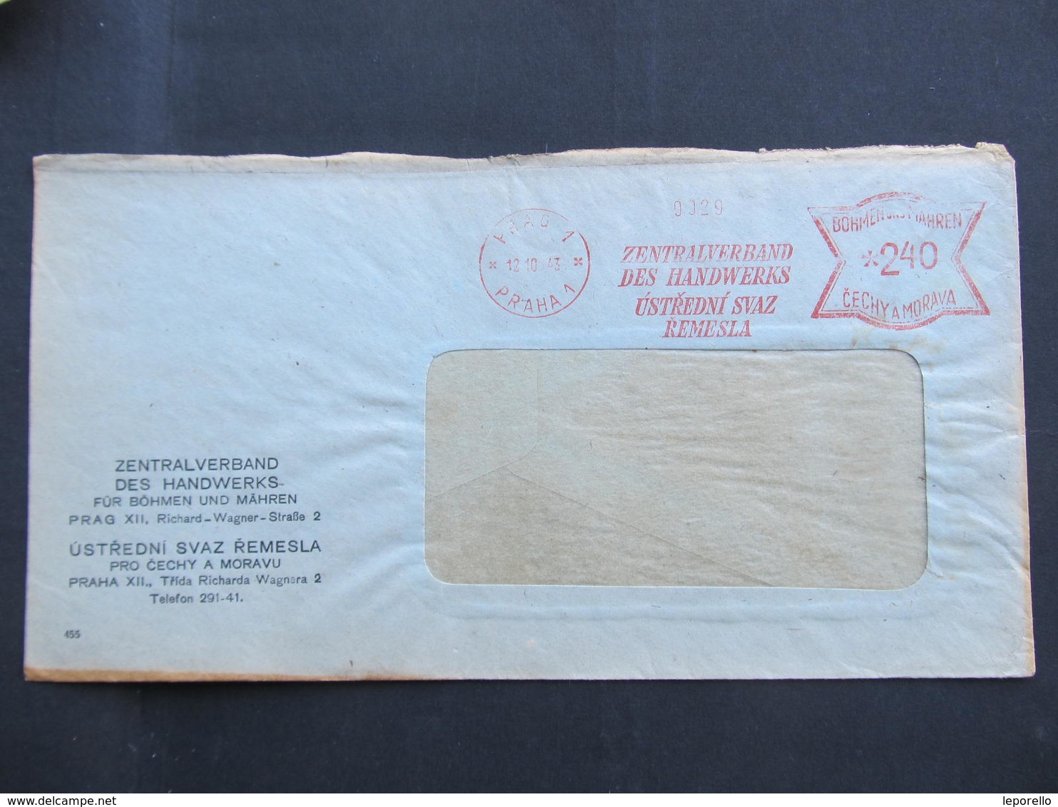 BRIEF Praha 1 Ustredni Svaz Remesla 1943  Frankotype Freistempel Postfreistempel// N7350 - Briefe U. Dokumente