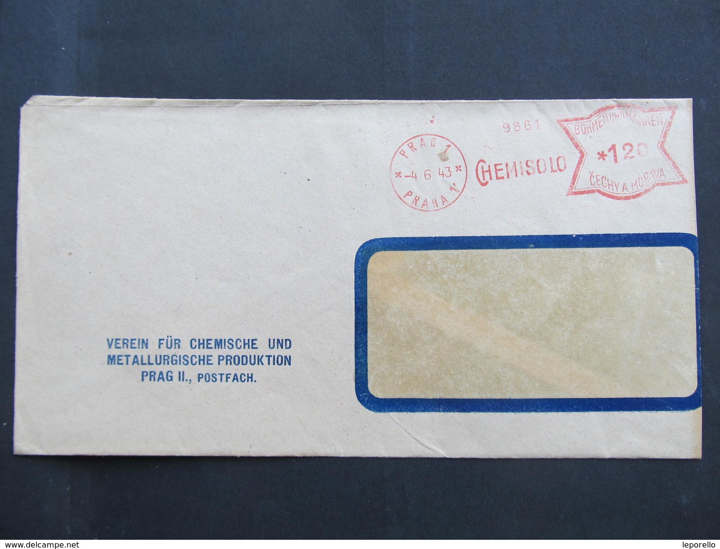BRIEF Praha 1 Chemisolo 1943  Frankotype Freistempel Postfreistempel// N7355 - Briefe U. Dokumente