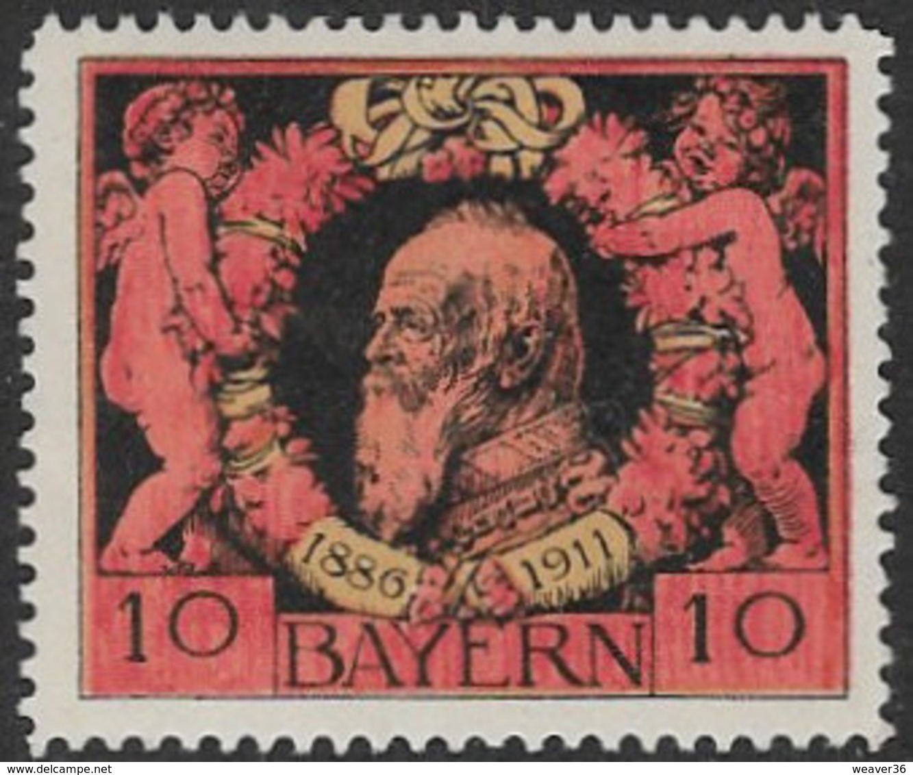 Bavaria SG155 1911 25th Anniversary Of Regency Of Prince Luitpold 10pf Mounted Mint [38/31271/9D] - Other & Unclassified