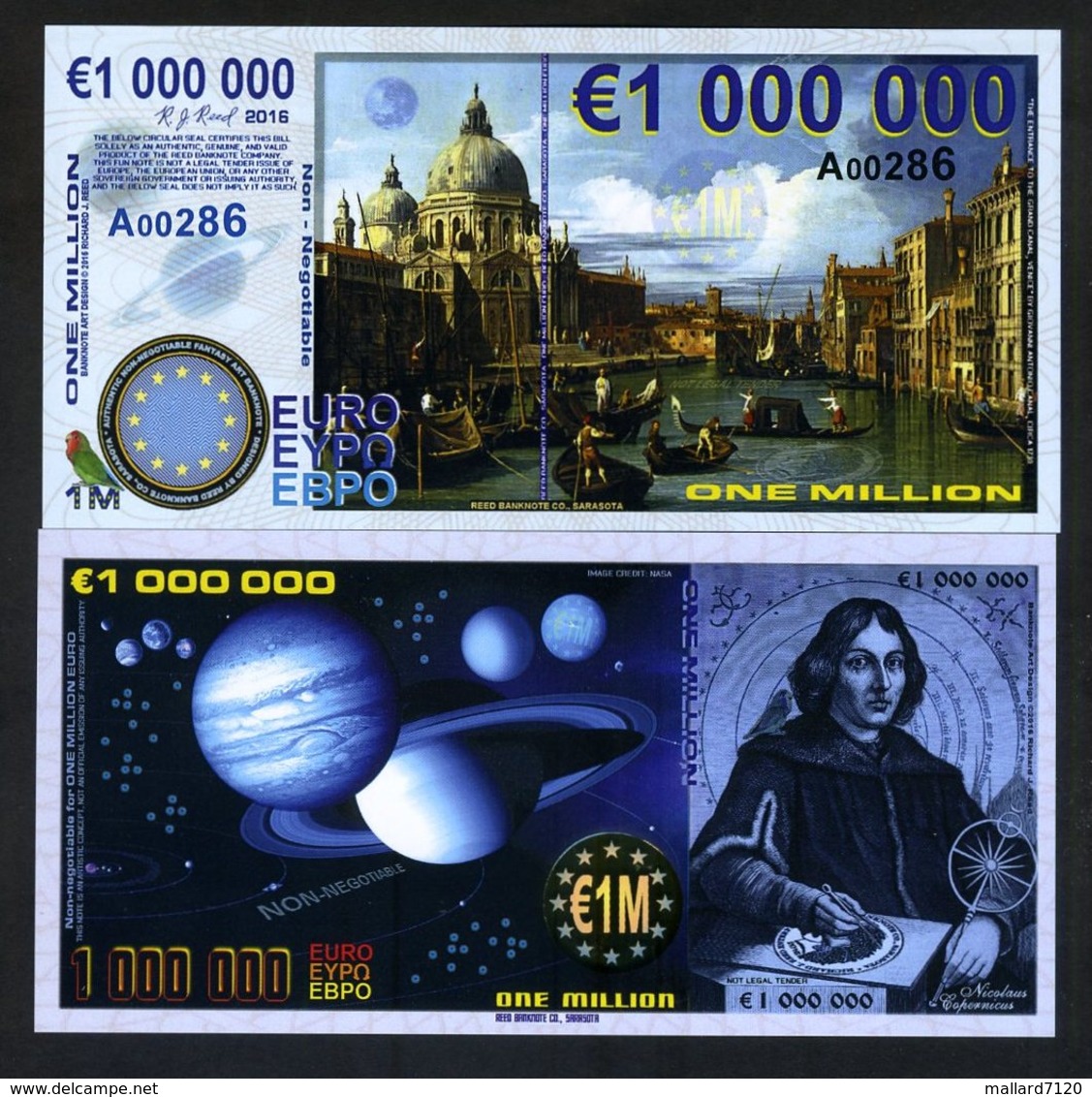 Europe, 1000000 (1,000,000) Euro, POLYMER, 2016, UNC - Copernicus - Autres & Non Classés