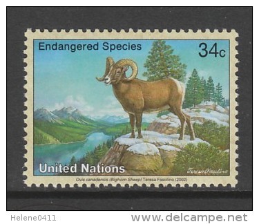 TIMBRE NEUF DES NATIONS UNIES N. Y. - MOUFLON DES ROCHEUSES N° Y&T 873 - Singes