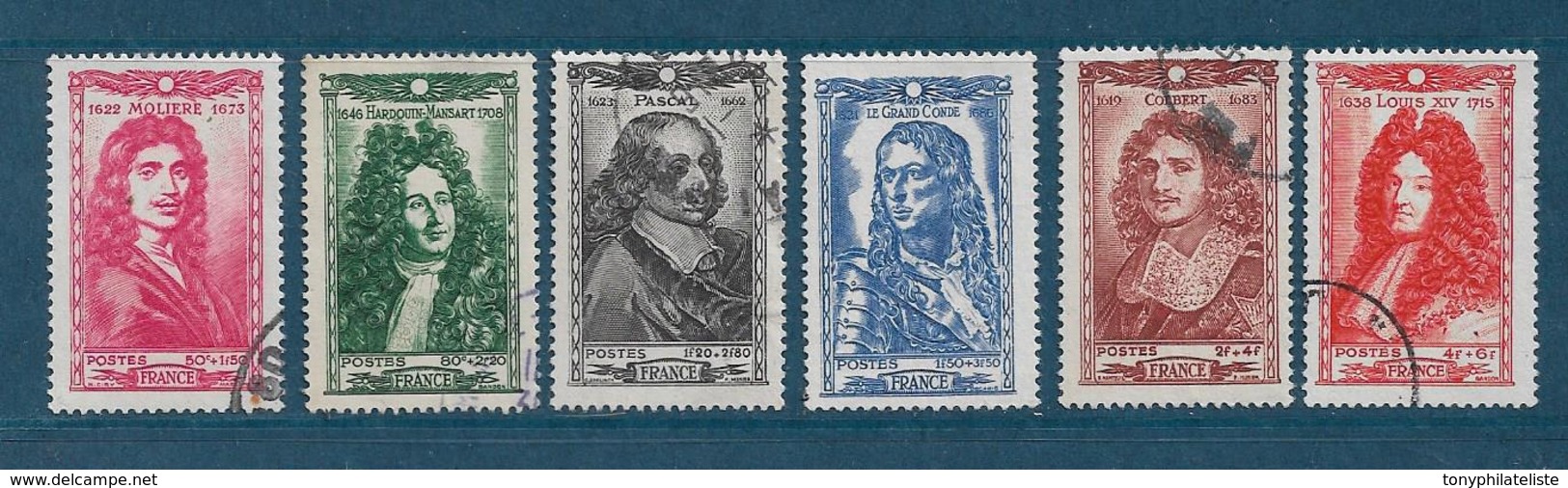 France Timbres De 1944 N°612 A 617  Célébrités  Oblitérés - Nuevos