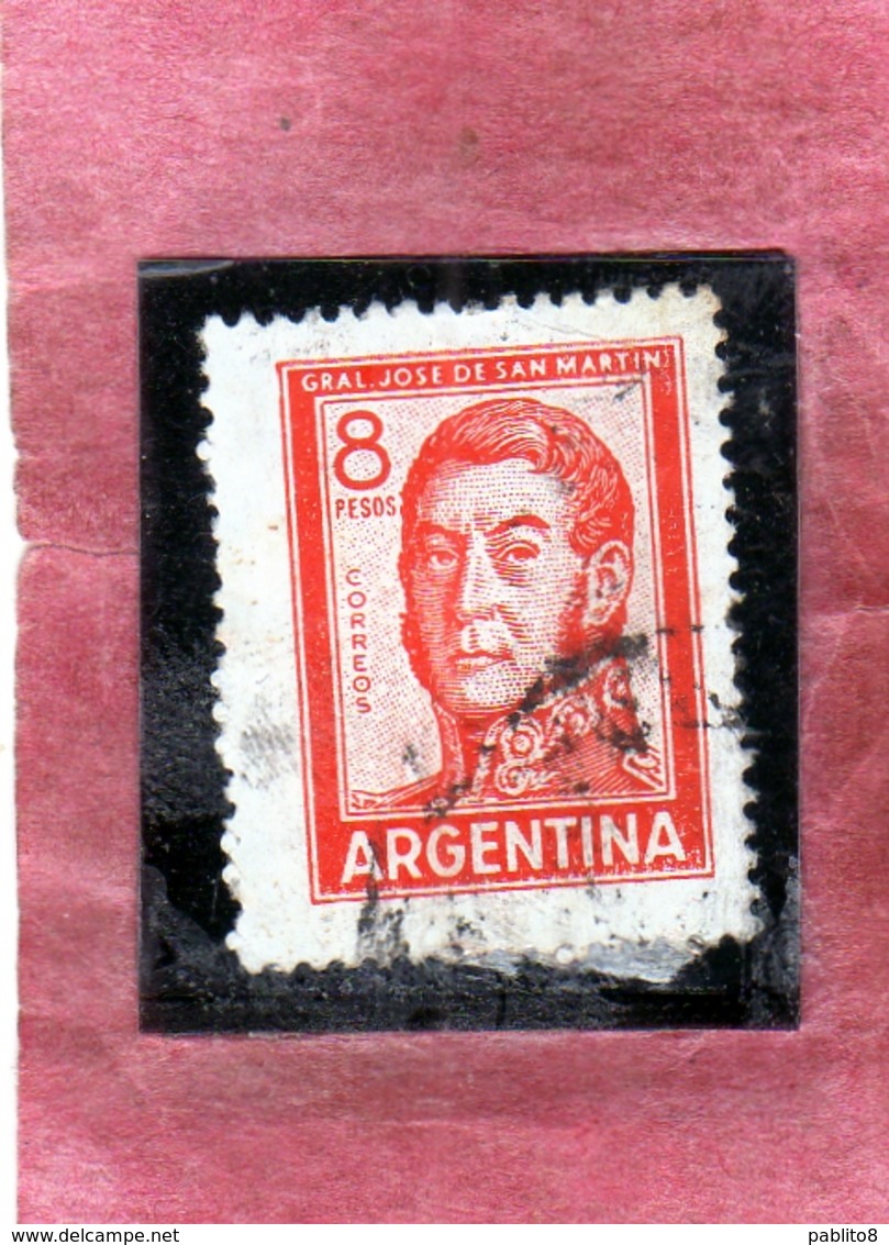 ARGENTINA 1959 1970 1965 JOSE DE SAN MARTIN 8p USATO USED OBLITERE' - Usati