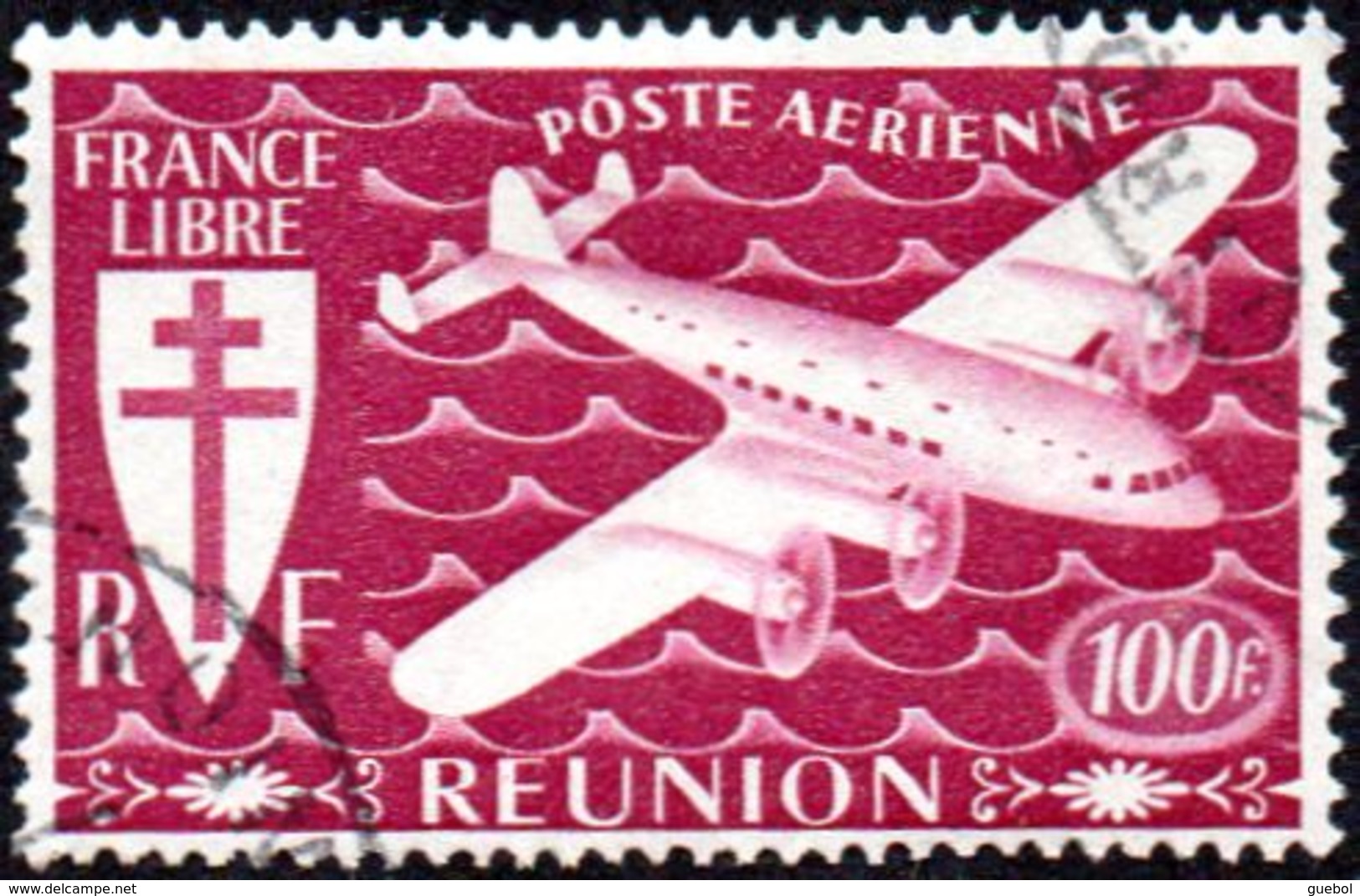 Réunion Obl. N° PA 34 - Avion, Lockheed Constellation, Survolant La Mer, Série De Londres - Poste Aérienne