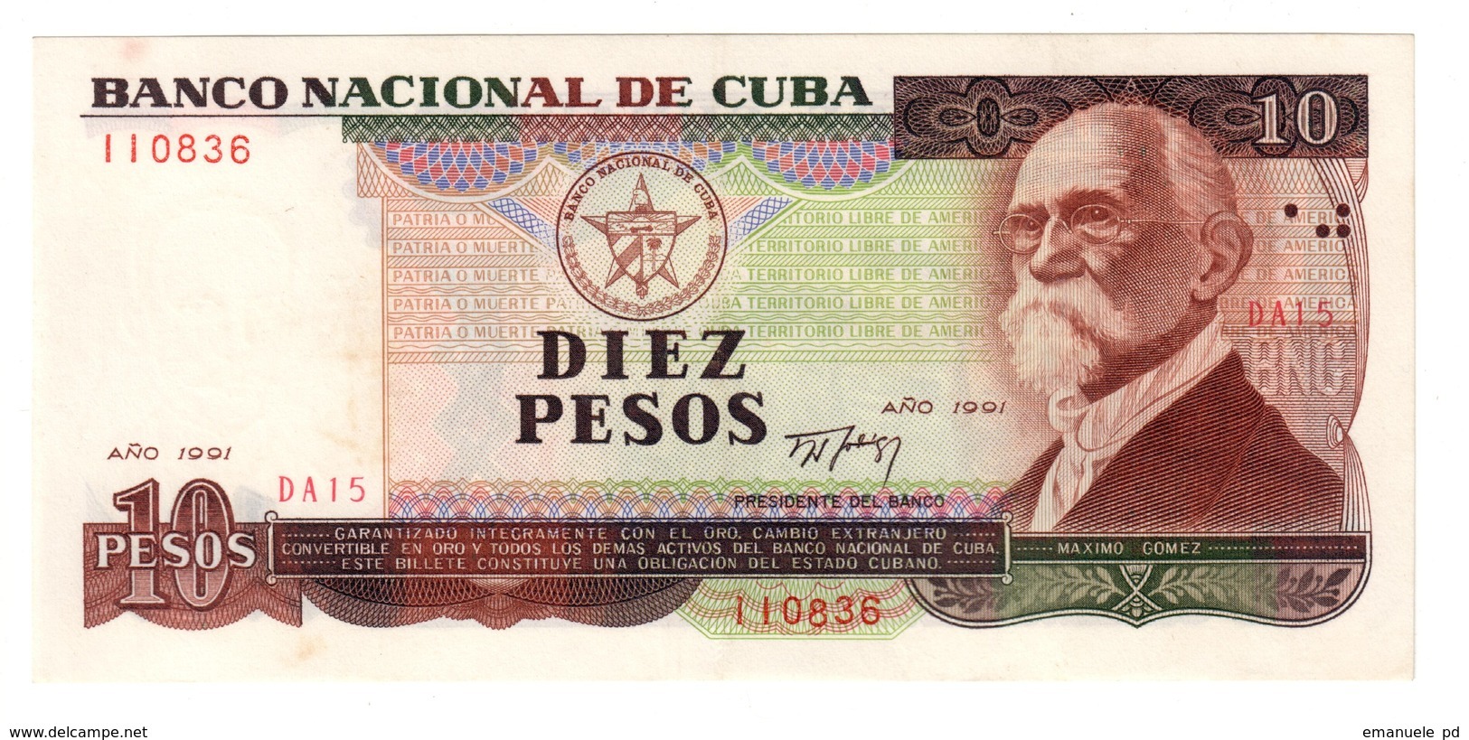 Kuba 10 Pesos 1991 AUNC - Kuba