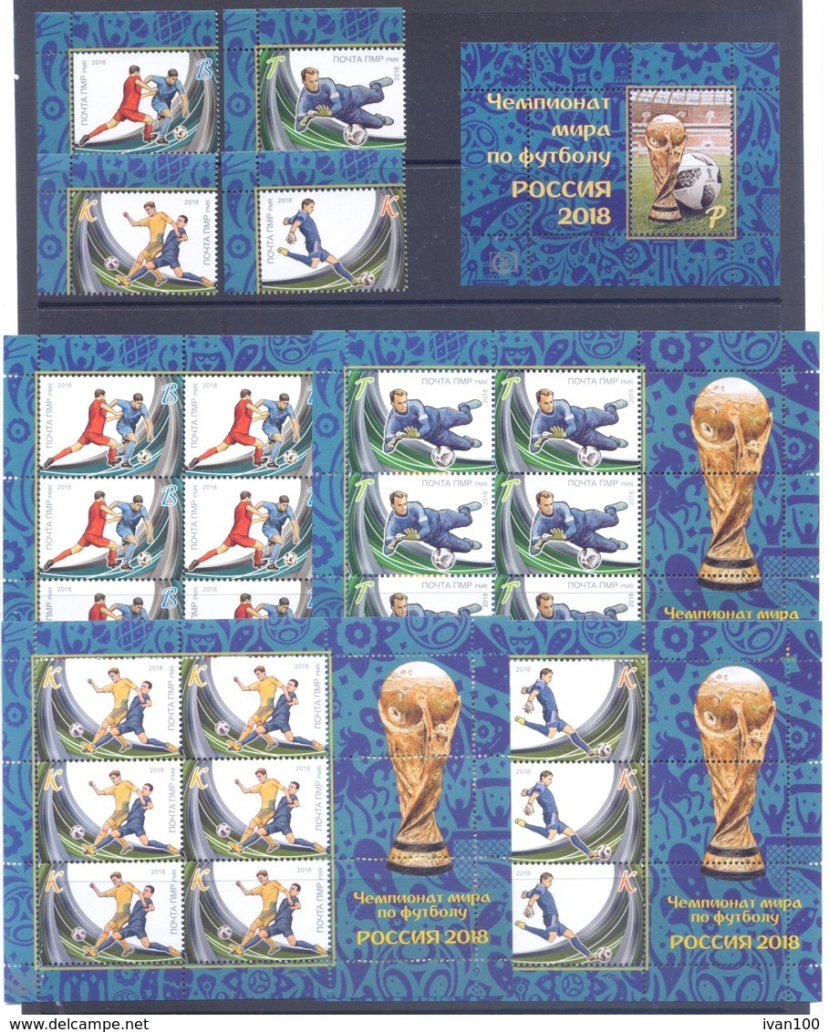 2018. World Soccer Cup Russia'2018, 4v + S/s + 4 Sheetlets, Mint/** - 2018 – Russie