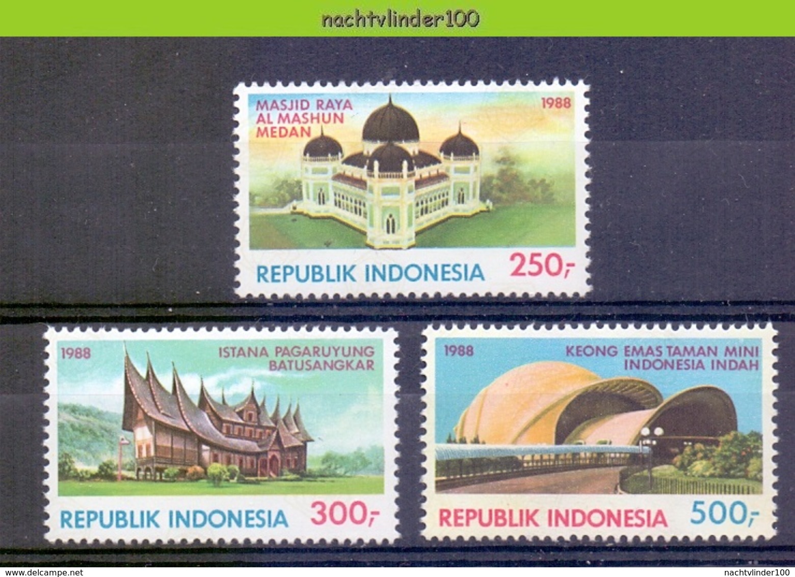 Mgm1351 TOERISME GEBOUWEN ARCHITECTUUR TOURISM THEATRE PALACE MOSQUE ARCHITECTURE INDONESIA 1988 PF/MNH - Andere & Zonder Classificatie