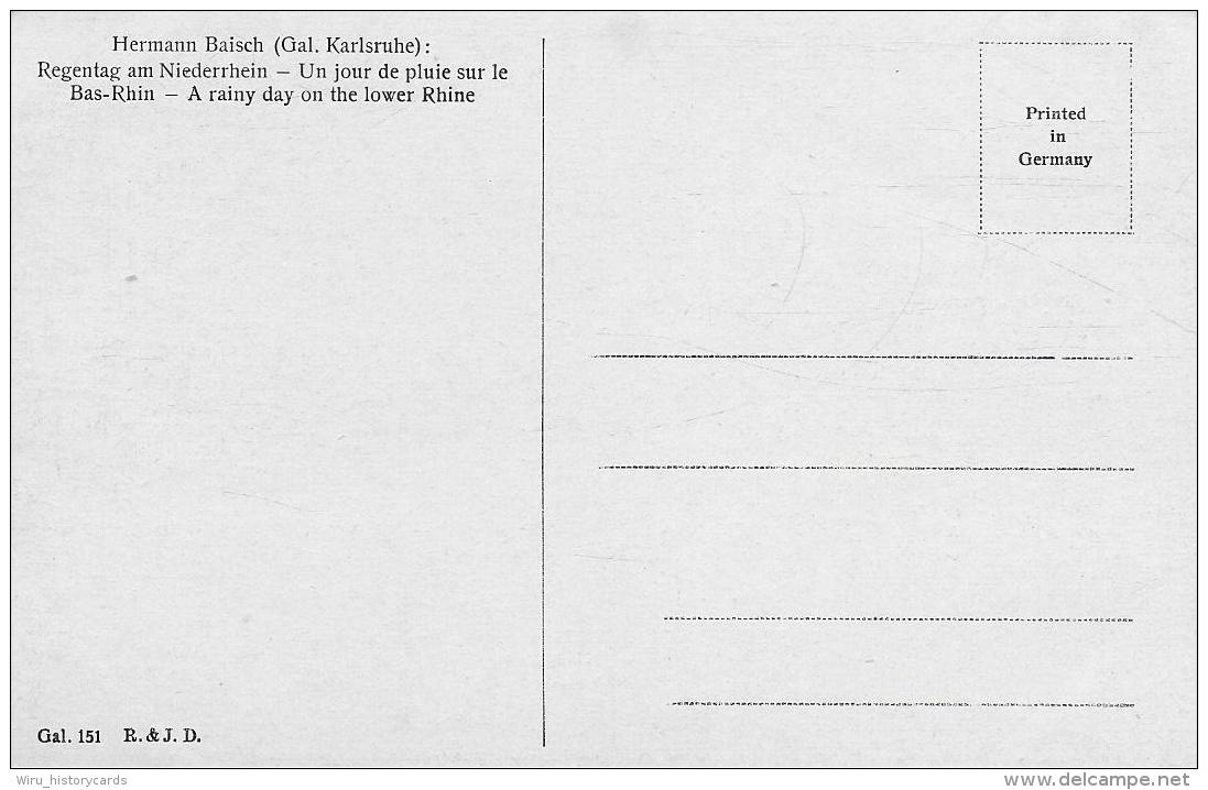 AK 0017  Baisch , Hermann ( Gal. Karlsruhe ) - Regentag Am Niederrhein Um 1920-30 - Sonstige & Ohne Zuordnung