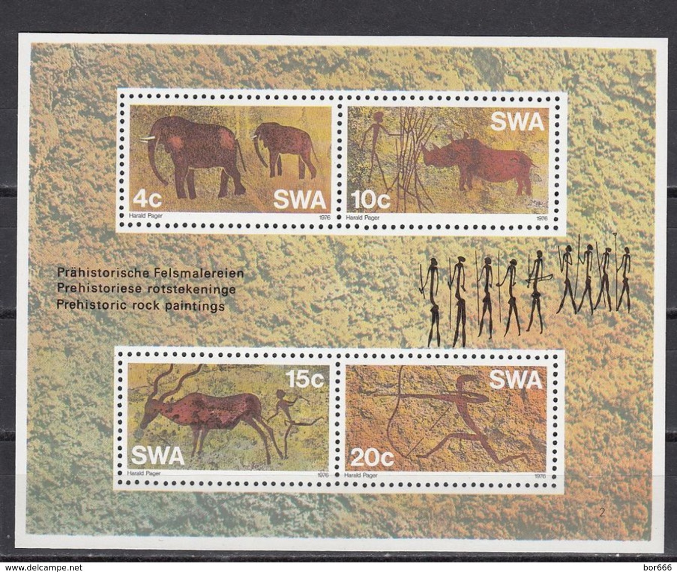 South West Africa - ROCK PAINTINGS / ANIMALS 1976 MNH - Africa (Other)