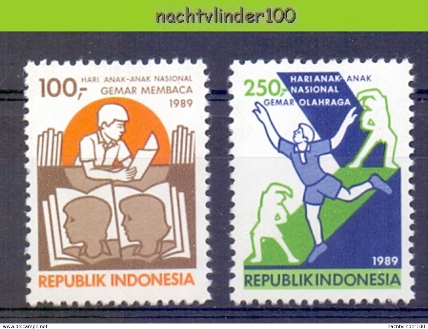 Mgm1380 INTERNATIONALE DAG VAN HET KIND BOEK BOOK INTERNATIONAL DAY OF THE CHILD INDONESIA 1989 PF/MNH - Andere & Zonder Classificatie