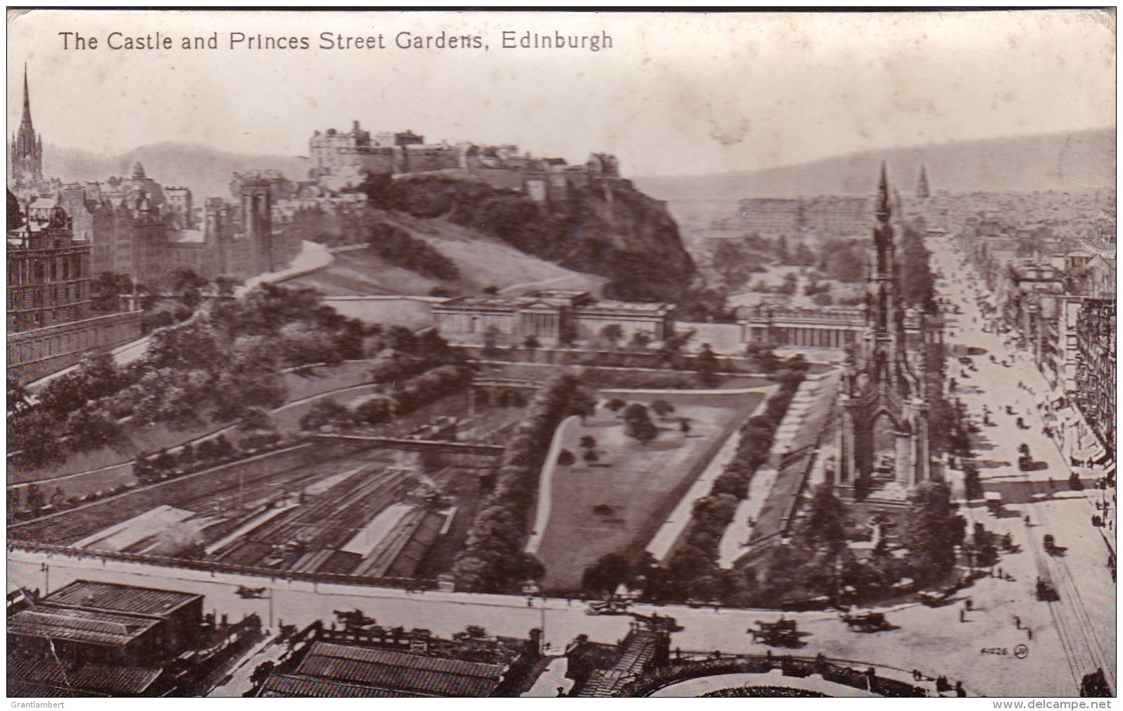 The Castle And Princes Street Gardens, Edinburgh, Scotland - Vintage PC Unused - Midlothian/ Edinburgh