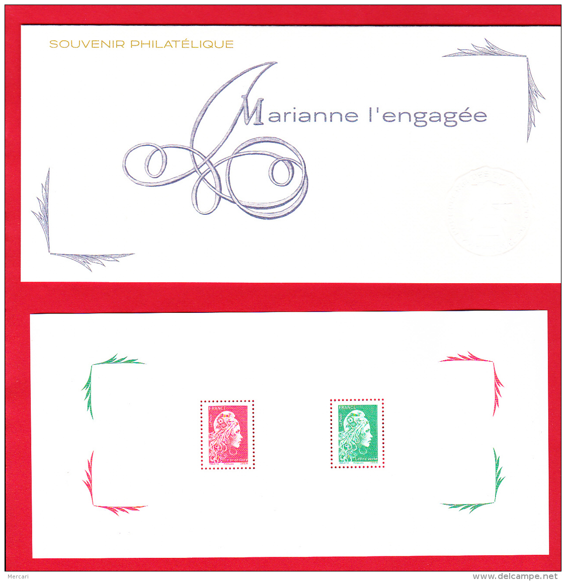 France 2018,  4 Feuillets Réunis Dans Une Carte Souvenir Philatélique / Marianne L'engagée - Unused Stamps