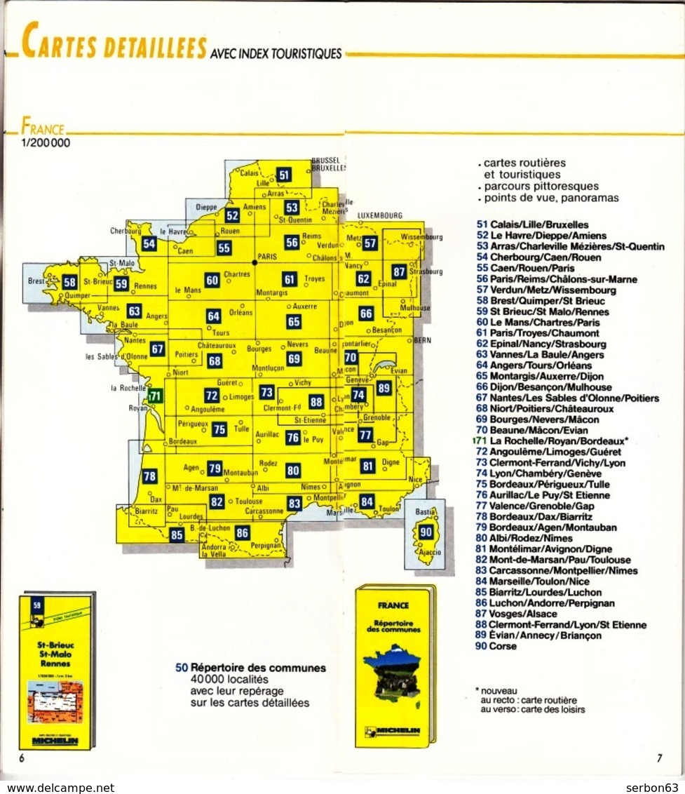 MICHELIN CATALOGUE CARTES ET GUIDES ANNÉE 1991 MANUFACTURE FRANÇAISE DES PNEUMATIQUES TOURISME - NOTRE SITE Serbon63 - Cartes/Atlas