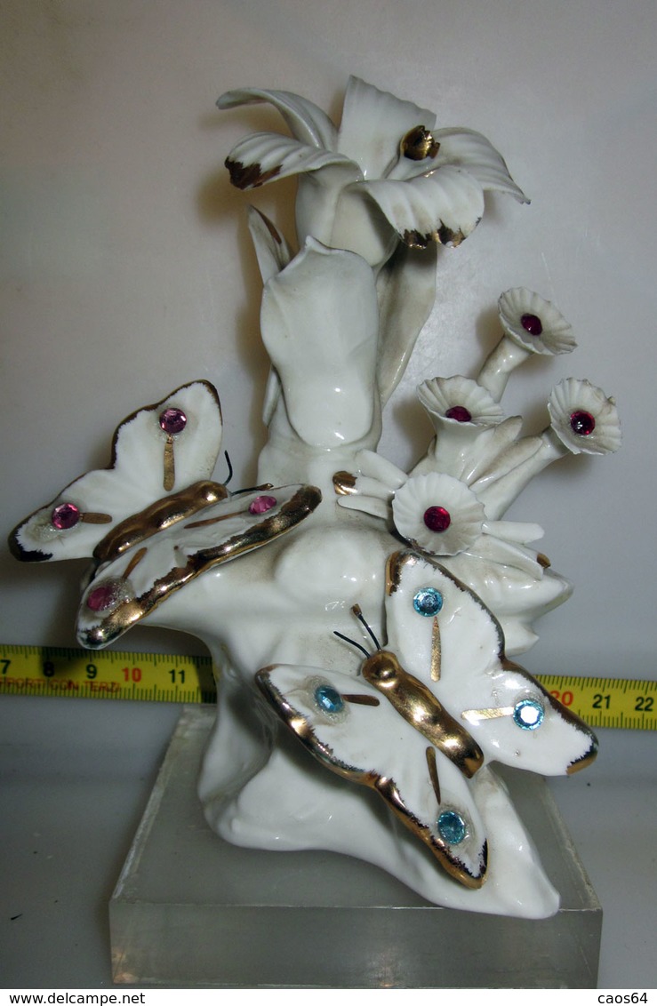 CAPODIMONTE COMPOSIZIONE FLOREALE VINTAGE H 13 CM. - Capodimonte (ITA)