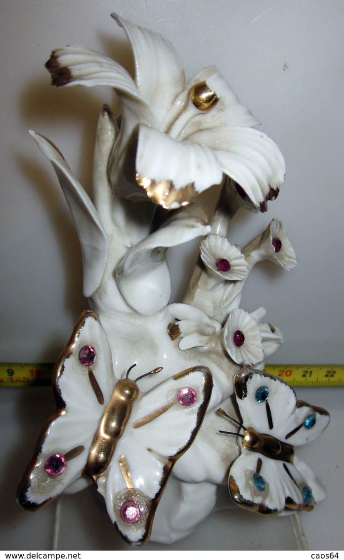 CAPODIMONTE COMPOSIZIONE FLOREALE VINTAGE H 13 CM. - Capodimonte (ITA)