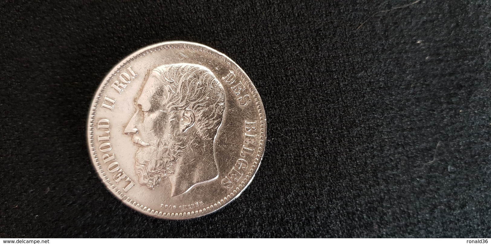 Pièce Monnaie Belge 1870 5 F FRANK FRANC LEOPOLD II Roi Des Belges L'union Fait La Force Argent Couronne - 5 Francs