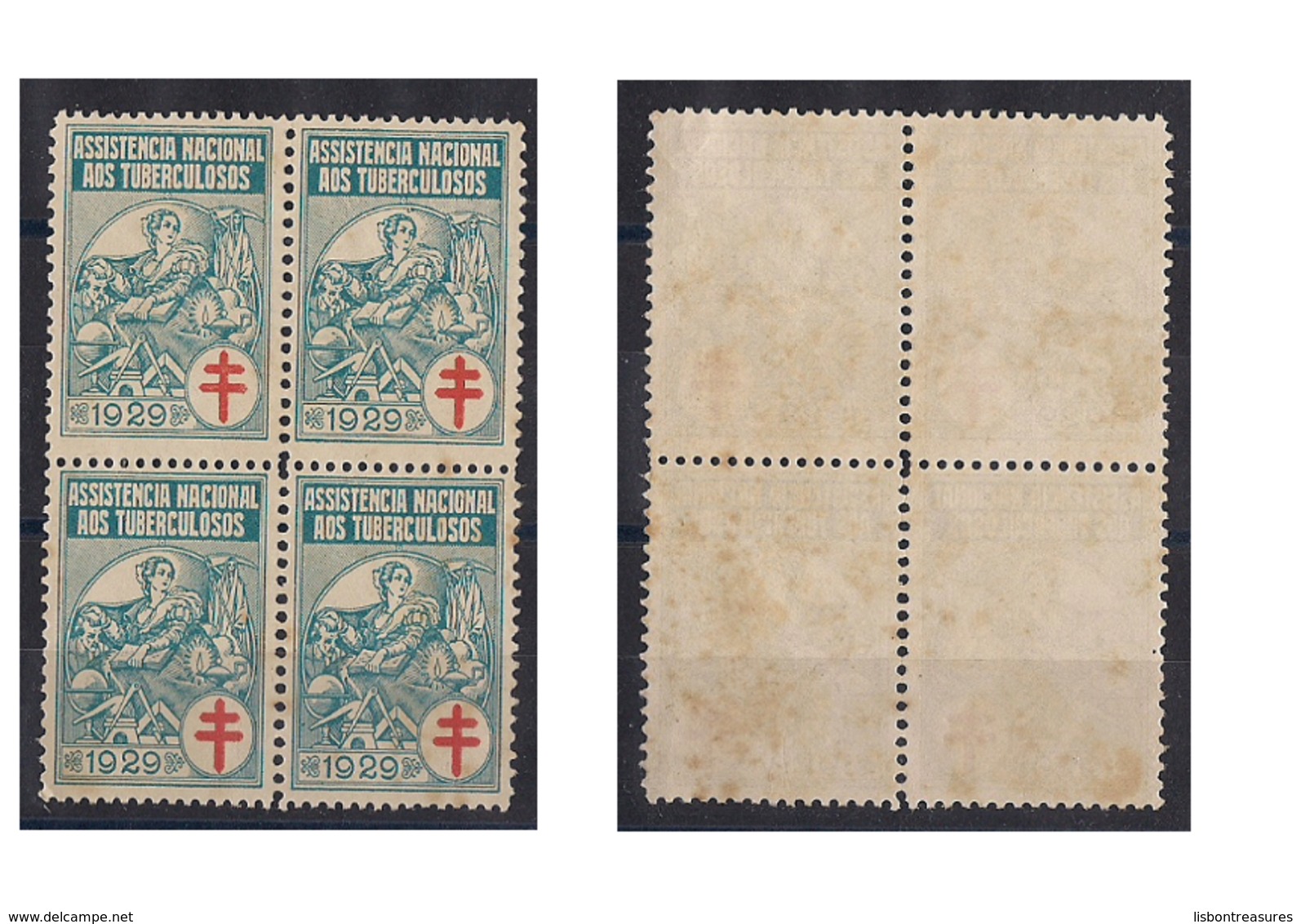 ANTIQUE PORTUGAL 4X CINDERELLAS VIGNETTES POSTER STAMP ANTI TUBERCULOSIS 1929 - Local Post Stamps