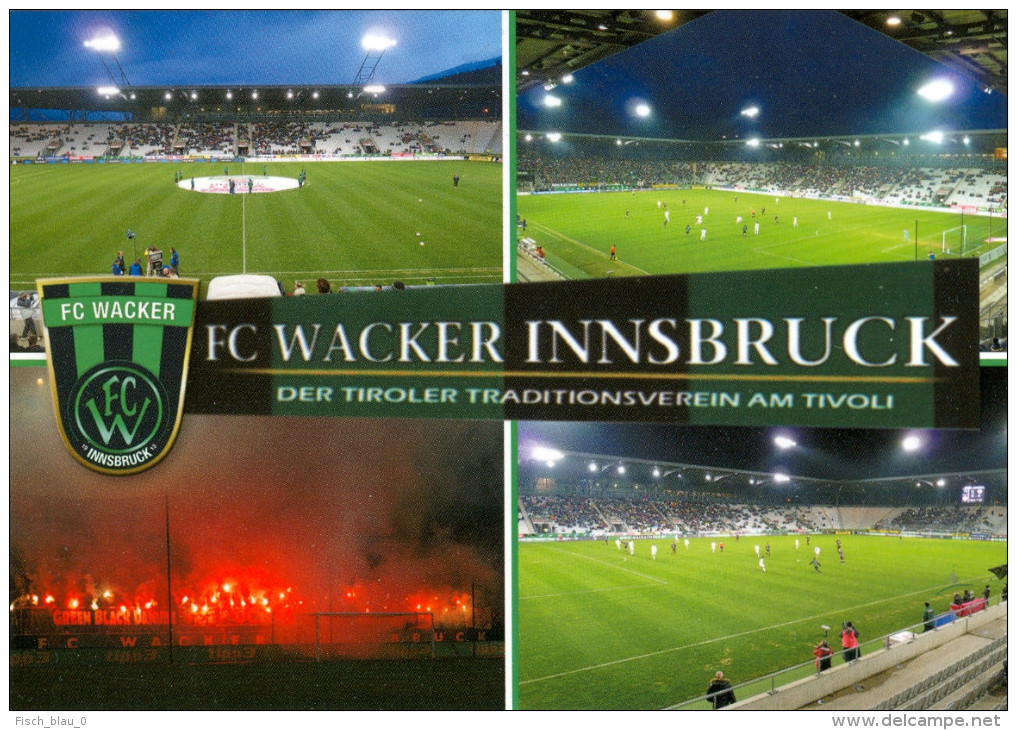 2) AK Stadion Postkarte Tivoli Neu Innsbruck FC Wacker Tirol Fußball Football Stadium Österreich Austria Stadio Estadio - Fussball