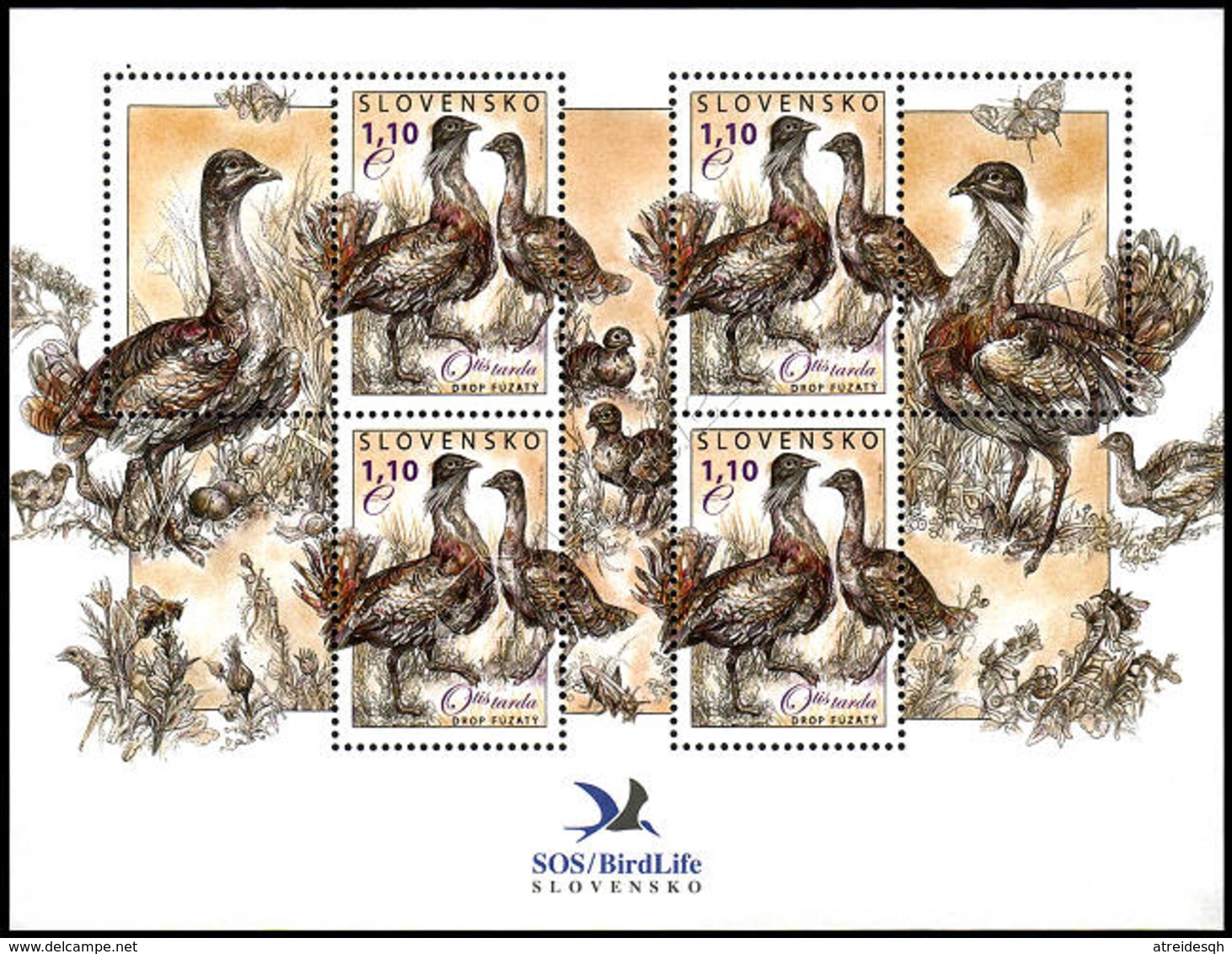 Slovacchia / Slovakia 2011: Foglietto Grande Otarda / Great Bustard S/S ** - Altri & Non Classificati