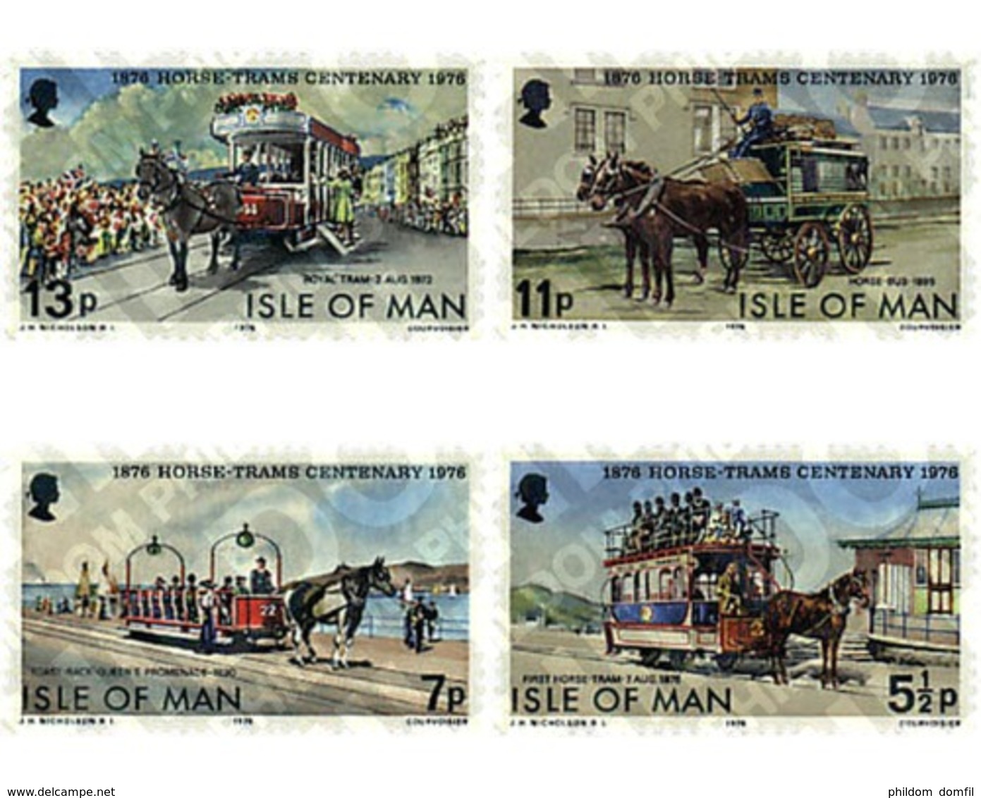 Ref. 66317 * MNH * - ISLE OF MAN. 1976. CENTENARY OF THE HORSE DRAWN TRAMS . CENTENARIO DE LOS TRANVIAS TIRADOS POR CABA - Andere & Zonder Classificatie