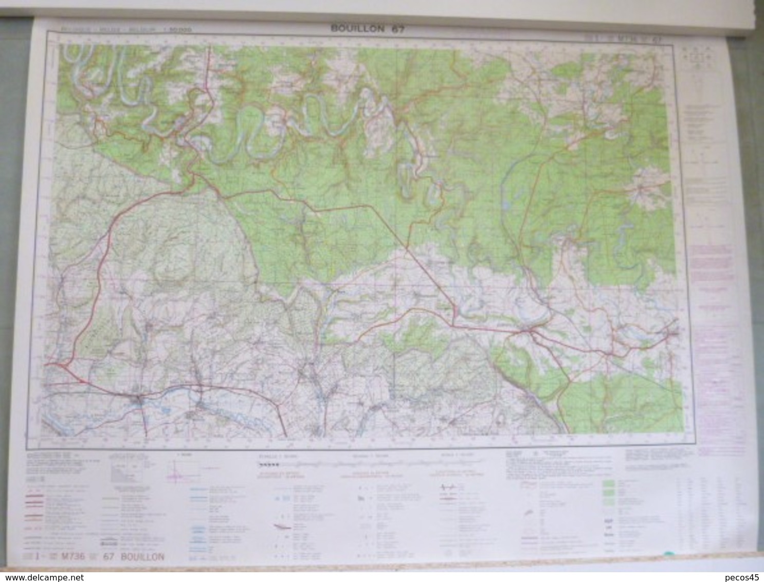 Carte I.G.N.Belgique. N° 67 : BOUILLON (+ Partie Française = Douzy) - 1/50 000ème - 1965/81. - Topographische Kaarten