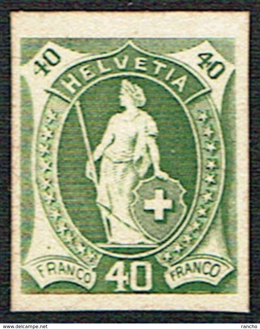 * ESSAIE DE TIMBRE 1882 C/.S.B.K. Nr:40c. COULEUR VERT FONCE .* - Unused Stamps