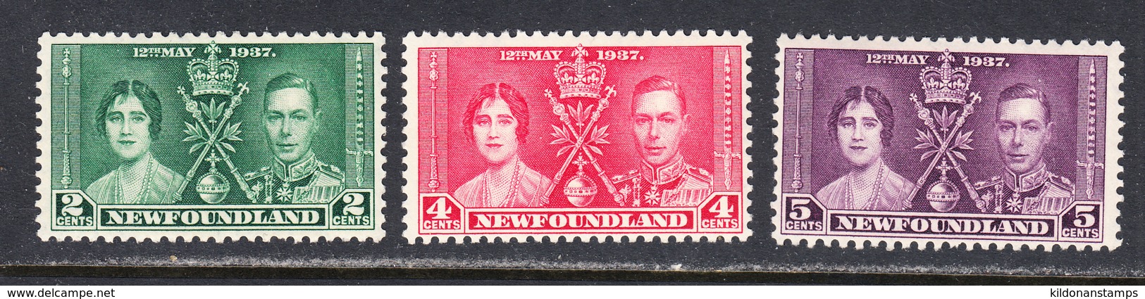 Newfoundland 1937 Coronation, Mint Mounted, Sc# , SG 254-256, Mi 218-220 - 1908-1947