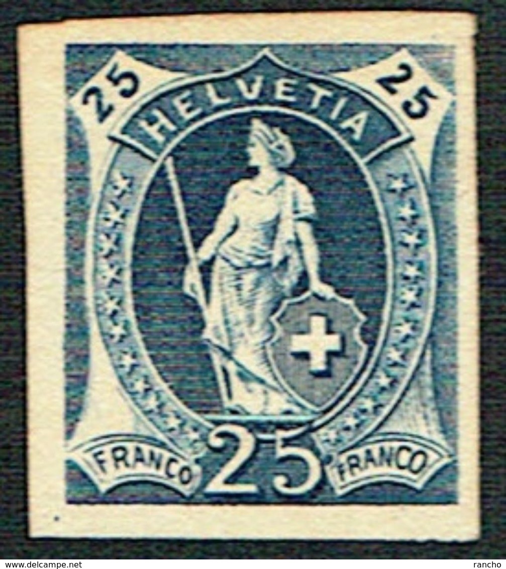 * ESSAIE DE TIMBRE 1882 C/.S.B.K. Nr:25c. COULEUR BLEU OUTREMER .* - Unused Stamps