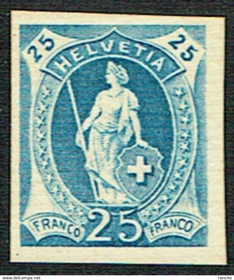 * ESSAIE DE TIMBRE 1882 C/.S.B.K. Nr:25c. COULEUR BLEU CLAIR .* - Unused Stamps