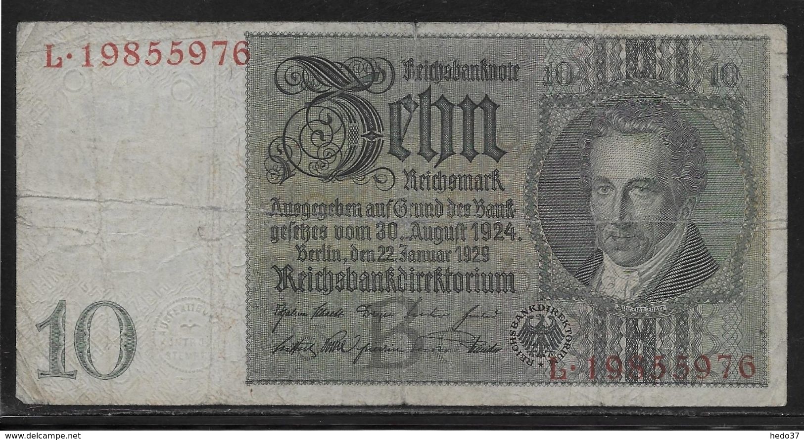 Allemagne - 10 Reichsmark - Pick N° 180 - TB - 10 Mark