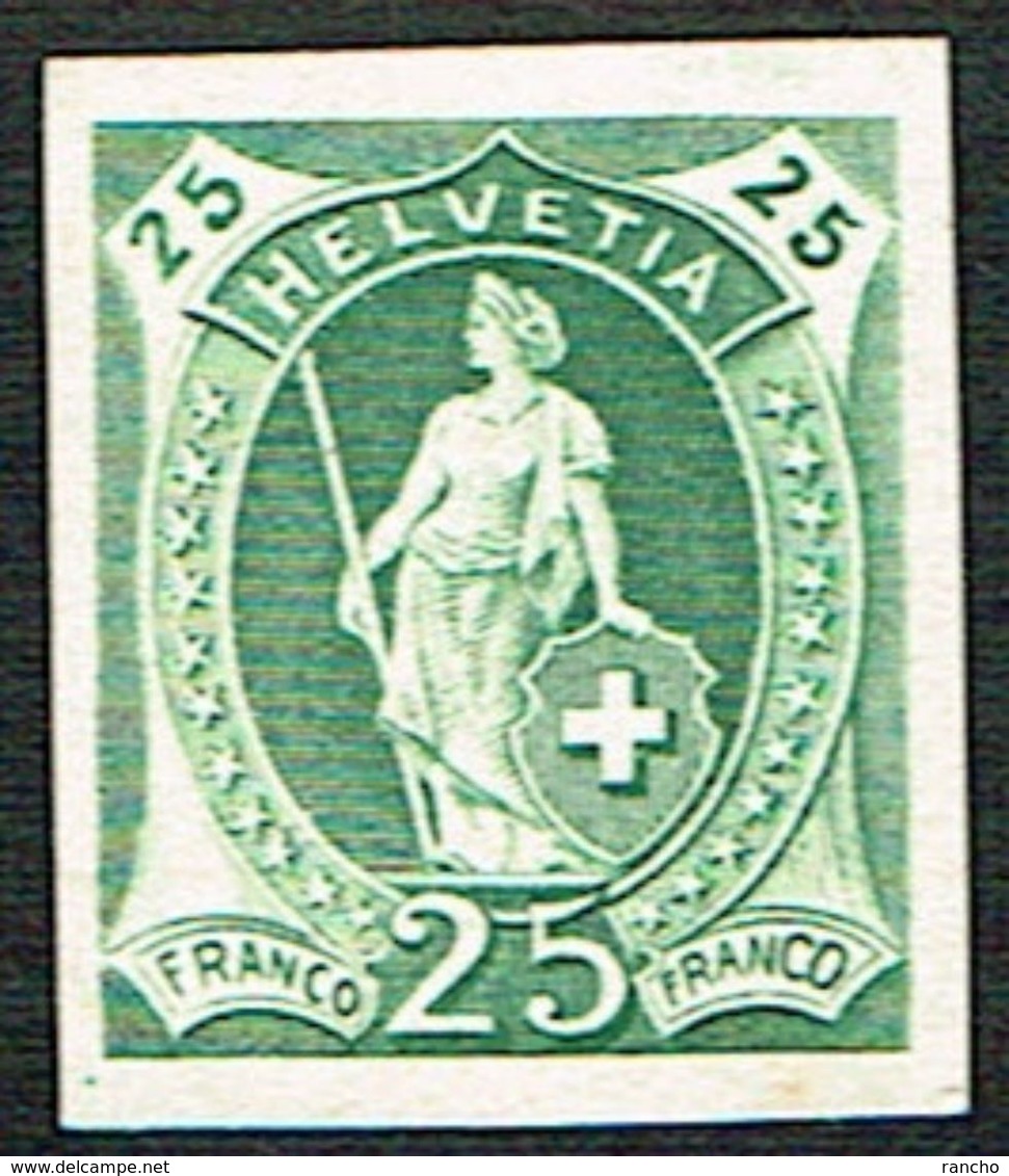 * ESSAIE DE TIMBRE 1882 C/.S.B.K. Nr:25c. COULEUR VERT JAUNE  .* - Unused Stamps