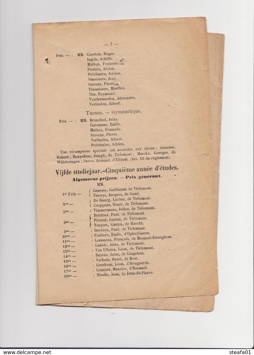 Tienen, Thienen, Tirlemont, Koninklijk Atheneum, Prechtige Prijsuitdeling Voorbereidendeafdeling 1922, Zeldzaam - Tienen