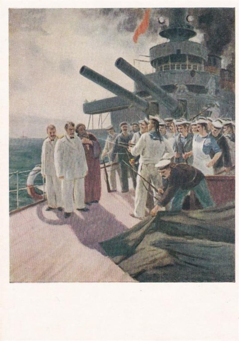 1955 Painting Rebellion On The Battleship Potemkin 1905 A Hood Dorokhov - Guerra